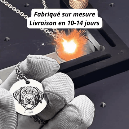 Le collier gravé à partir de la photo de votre animal